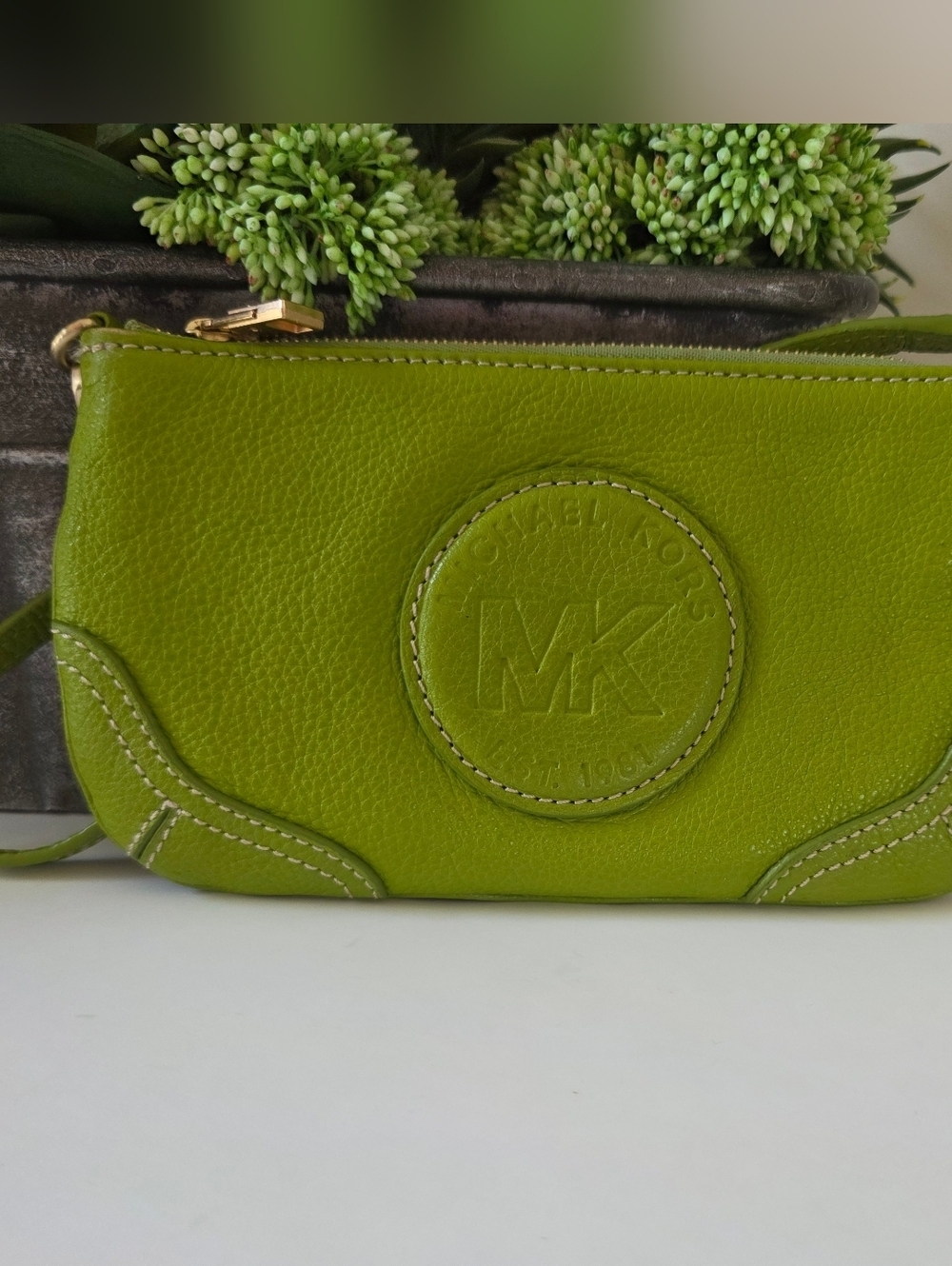 Michael Kors Malibu Straw Crossbody Tote Palm Leaf Embroidery + MK Wristlet - Picture 12 of 15